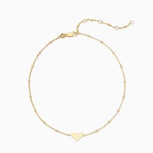 Kendra Scott Ari Heart Chain Anklet in 18k Yellow Gold Vermeil